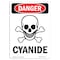 Signmission Safety Sign, OSHA Danger, 7" Height, Cyanide, Portrait OS-DS-D-57-V-1112 - alternate 1